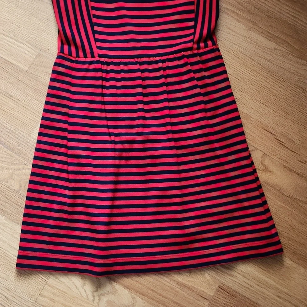 J. Crew size XS sleeveless dress, striped navy/ red - Picture 3 of 12